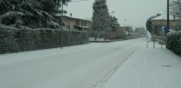 strada provinciale alle 10 di mattina, con una nevicata di soli 3cm!