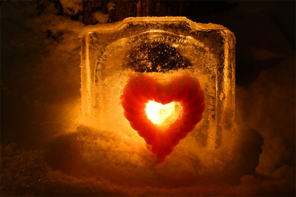 lanterna di ghiaccio cuore