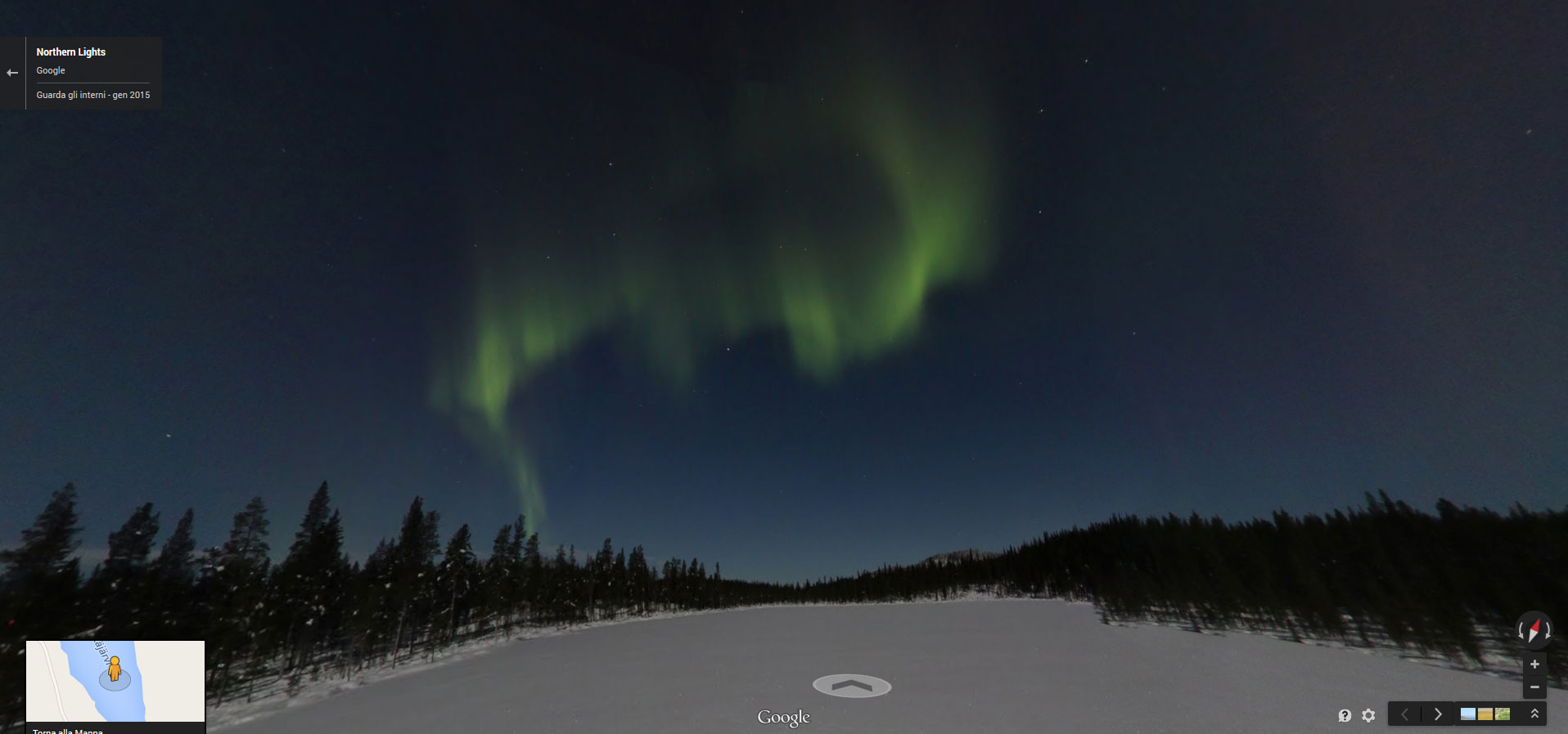 Finlandia: l’Aurora Boreale vista da Google Street View